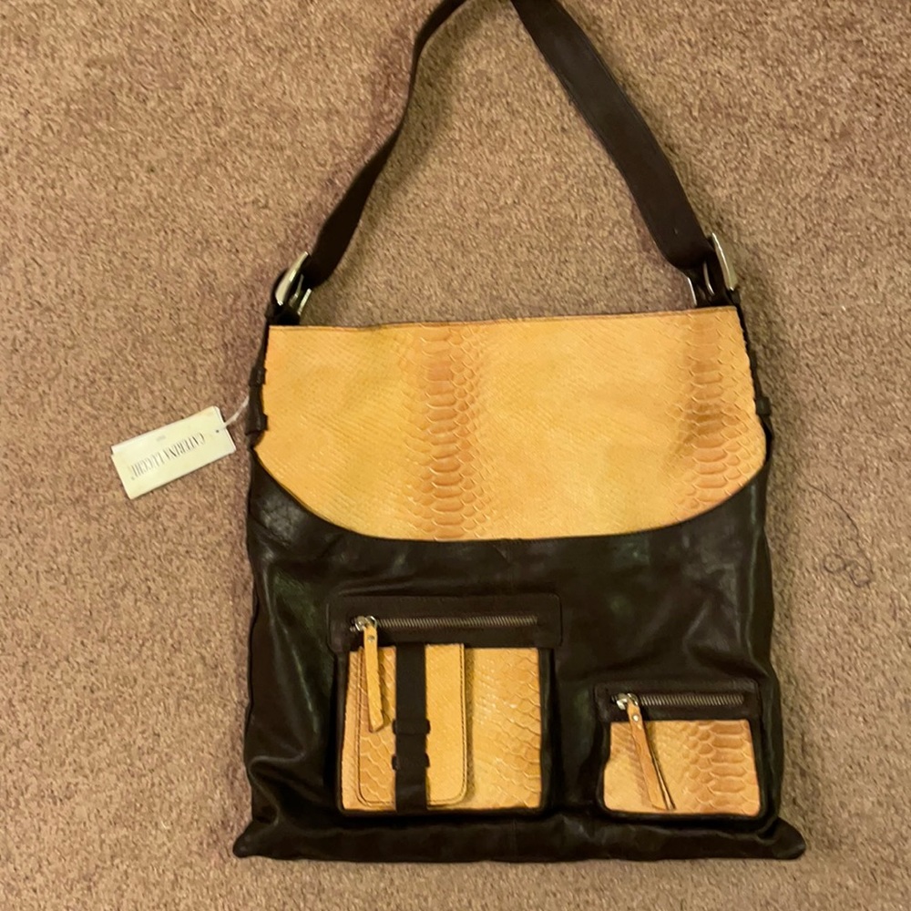 NWT Italian Caterina Lucchi BrownnLeather Bag